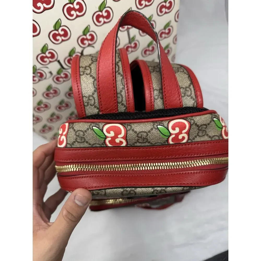 Gucci GG Supreme Canvas Apple Monogram Backpack